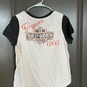 HARLEY-DAVIDSON Women’s White Baseball T-Shirt L